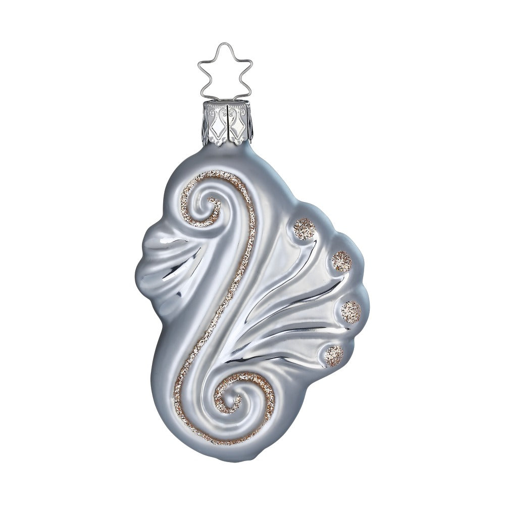 inge-glas-festliche-nostalgie-glas-christbaumkugel-perlgrau-8-5-cm image 1