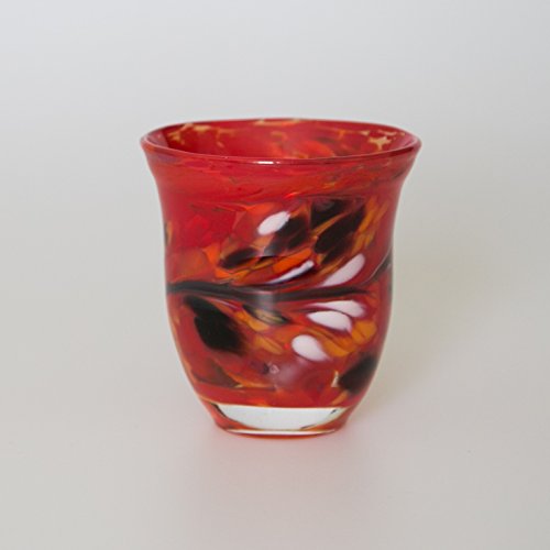 lauschaer-glas-windlicht-glas-mit-granulat-tomatenrot-h-13cm-mundgeblasen image 4