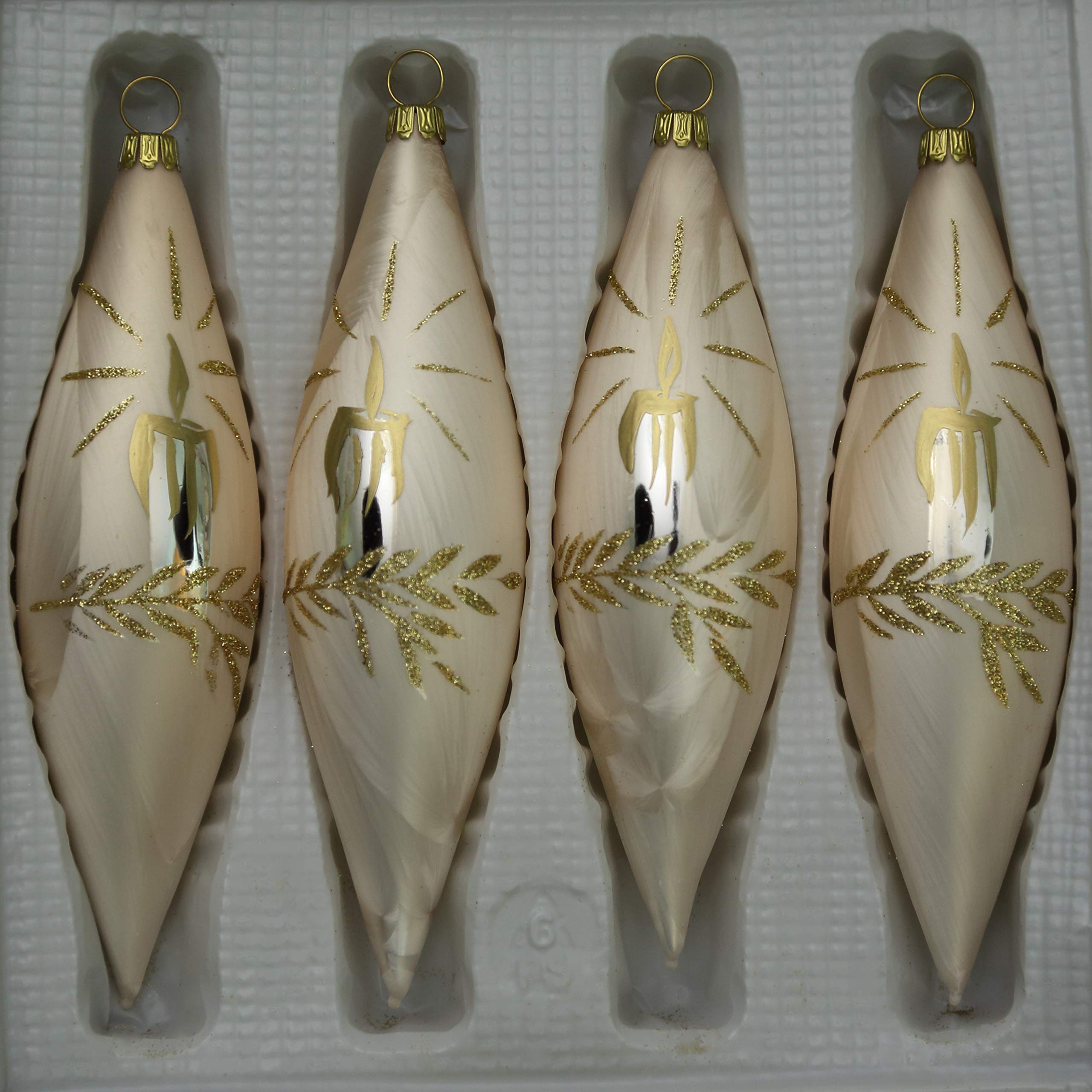 lauschaer-glas-oliven-eislack-champagner-mit-kerze-4-st-ck-l-11-5cm-handdekorier image 2