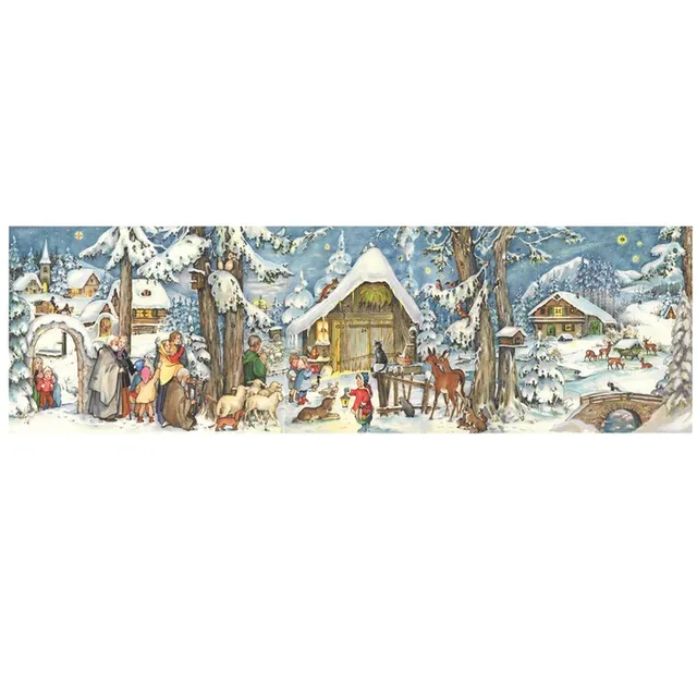 sellmer-verlag-panorama-adventskalender-am-stall-papierkalender-ca-70-cm image 1