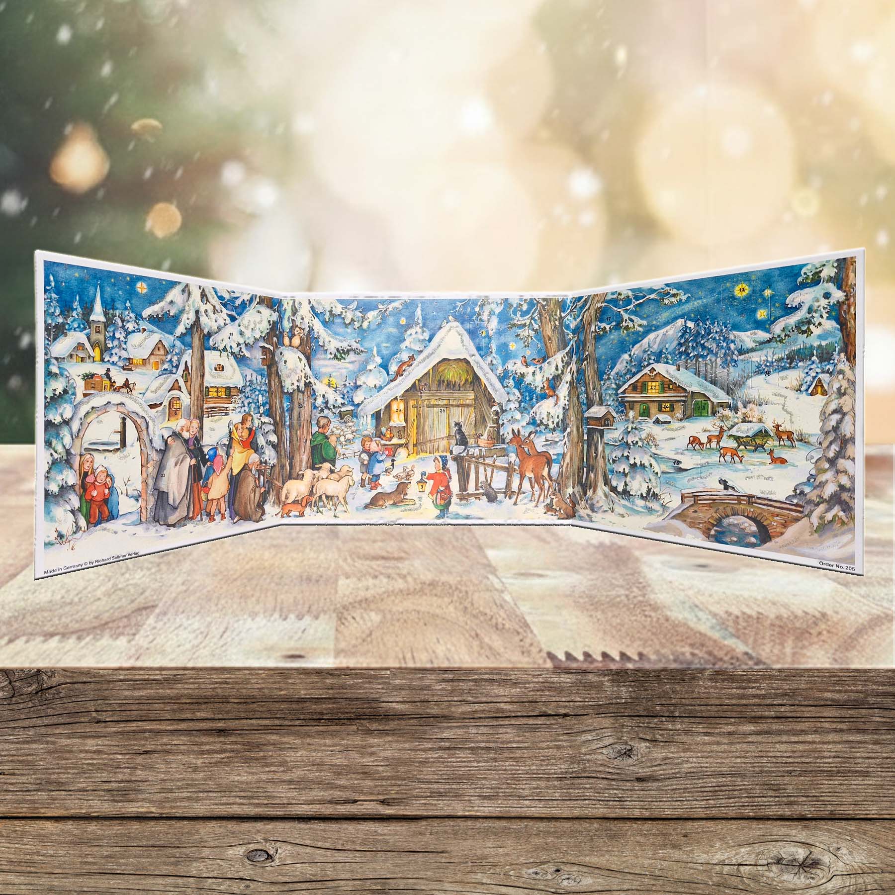 sellmer-verlag-panorama-adventskalender-am-stall-papierkalender-ca-70-cm image 2