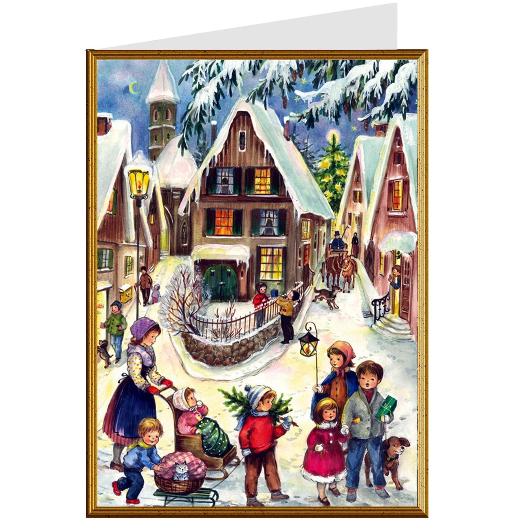 sellmer-verlag-weihnachtskarte-b6-weihnachten-im-dorf-mit-umschlag image 1