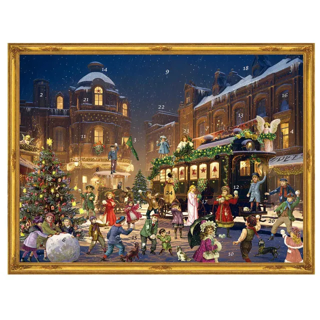 sellmer-verlag-adventskalender-weihnachtlicher-bahnhof-viktorianisch-gro-format image 1