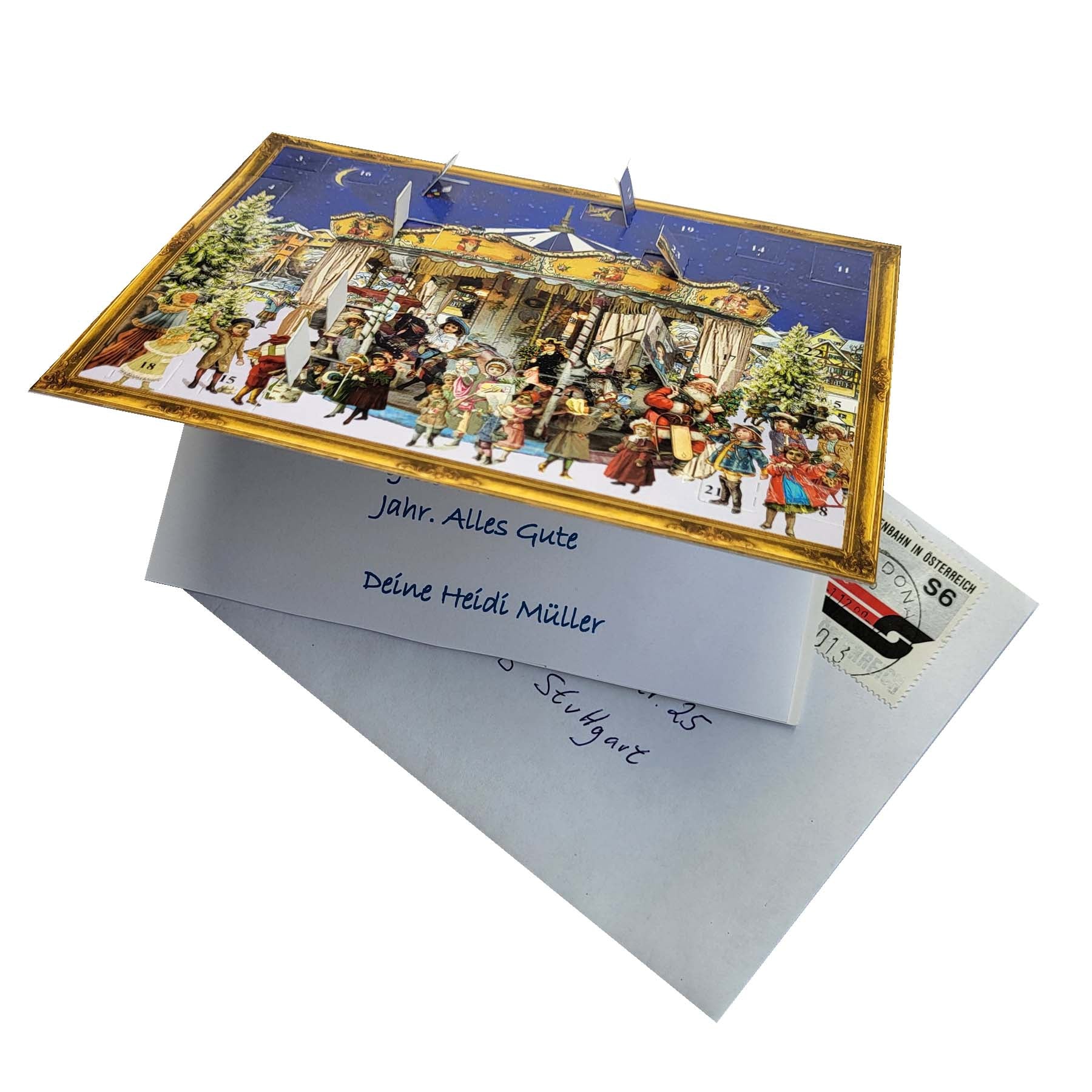 sellmer-verlag-postkarten-adventskalender-weihnachtskarussell-a5-querformat image 2