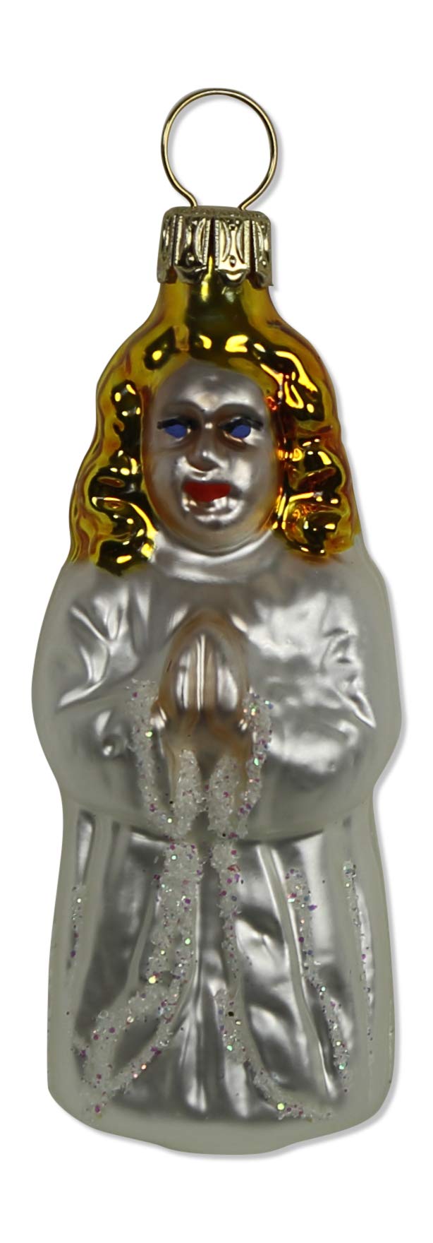 lauschaer-glas-kleiner-engel-christbaumschmuck-wei-matt-8-cm image 1
