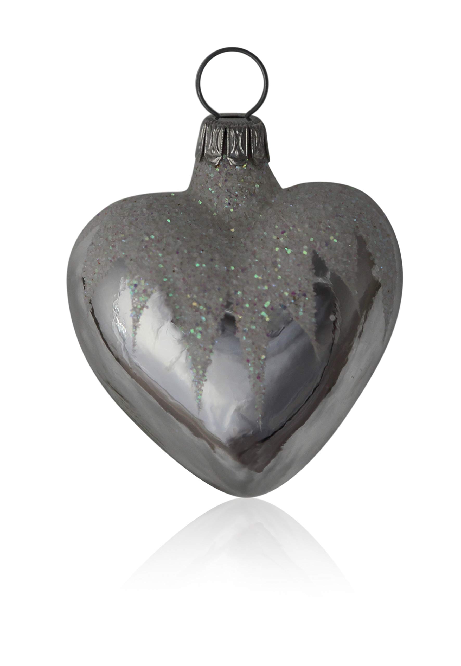 lauschaer-glas-christbaumschmuck-herzen-klein-silber-mit-schneedachdekor-4-st-ck image 1