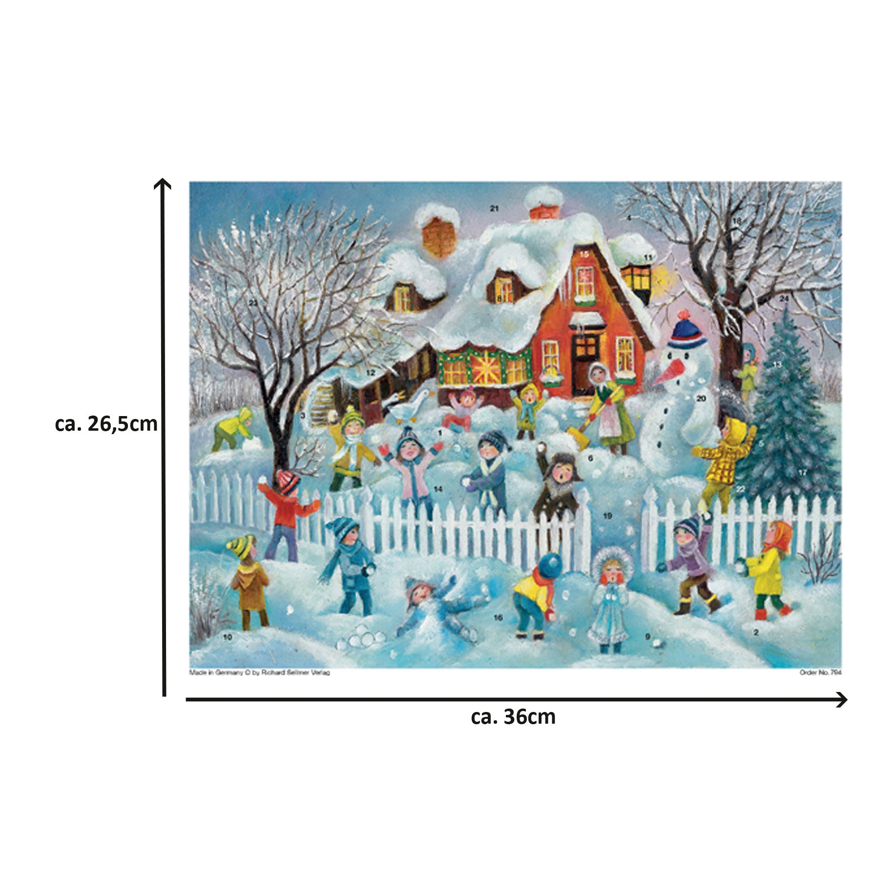 sellmer-verlag-adventskalender-schneeballschlacht-vor-dem-haus-gro-format image 5