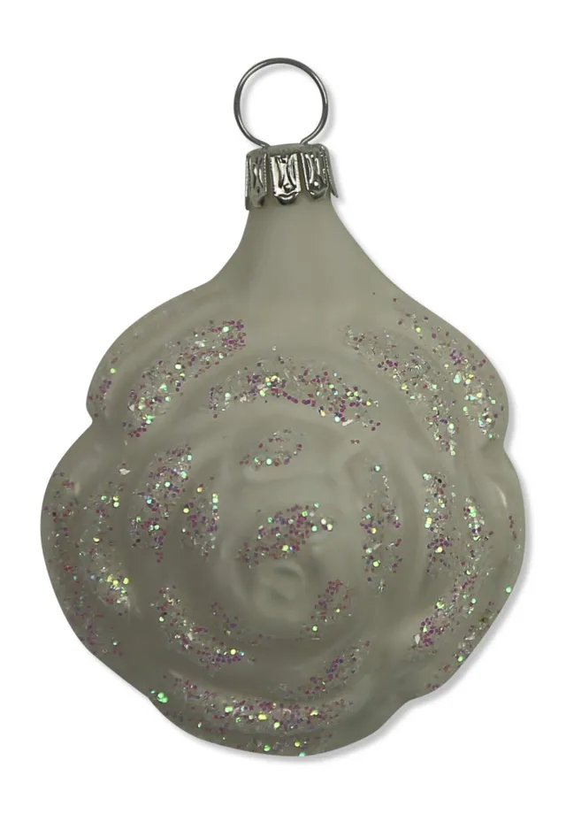 lauschaer-glas-christbaumschmuck-kleine-rose-wei-matt-mit-irisglimmer image 1