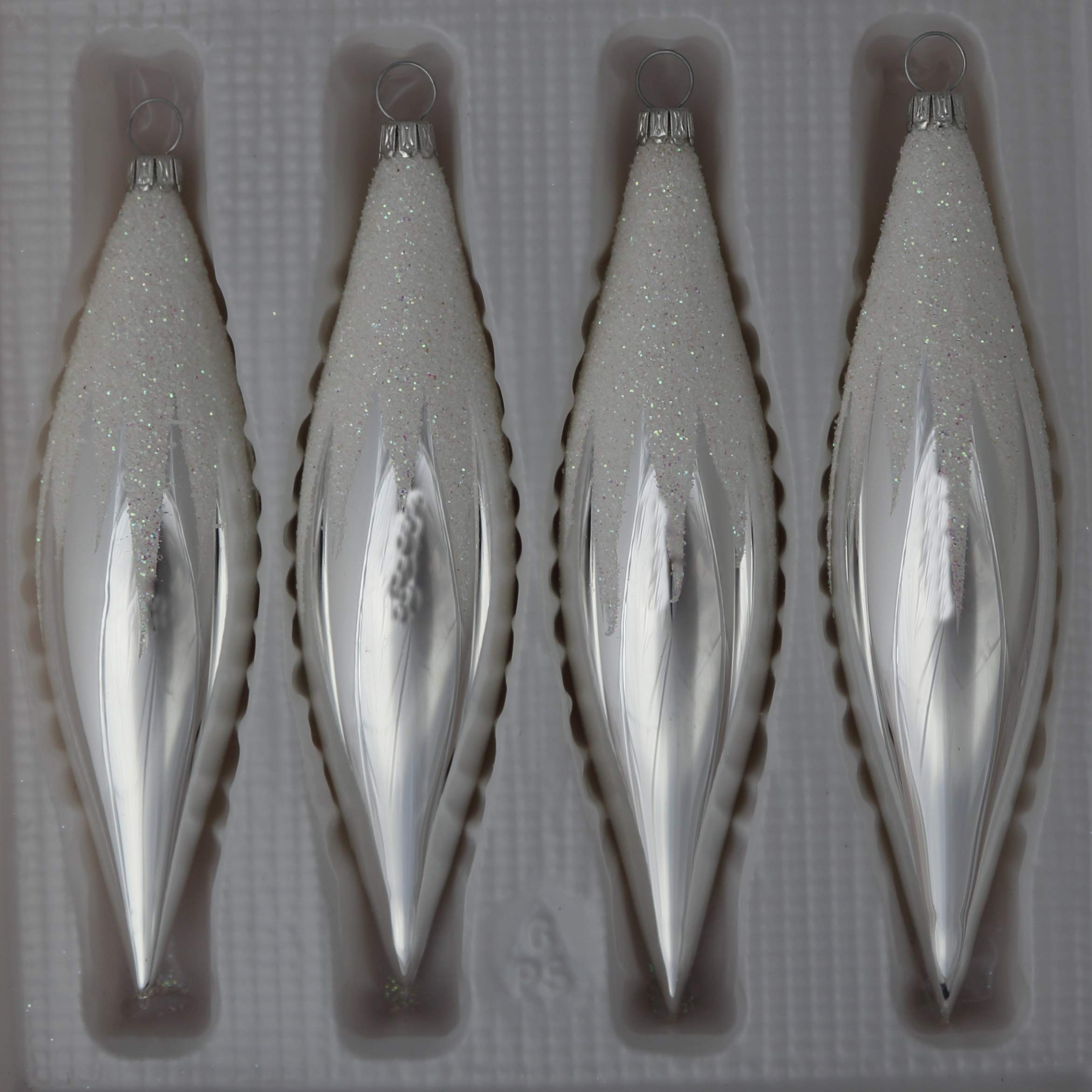 lauschaer-glas-christbaumschmuck-oliven-silber-mit-schneedachdekor-4-st-ck-mundg image 2