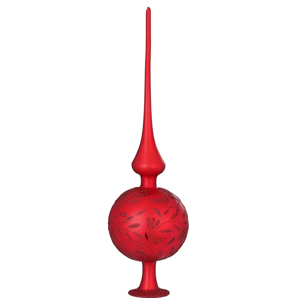 inge-glas-freudentanz-10-x-36-cm-christbaumspitze-rot-matt image 1