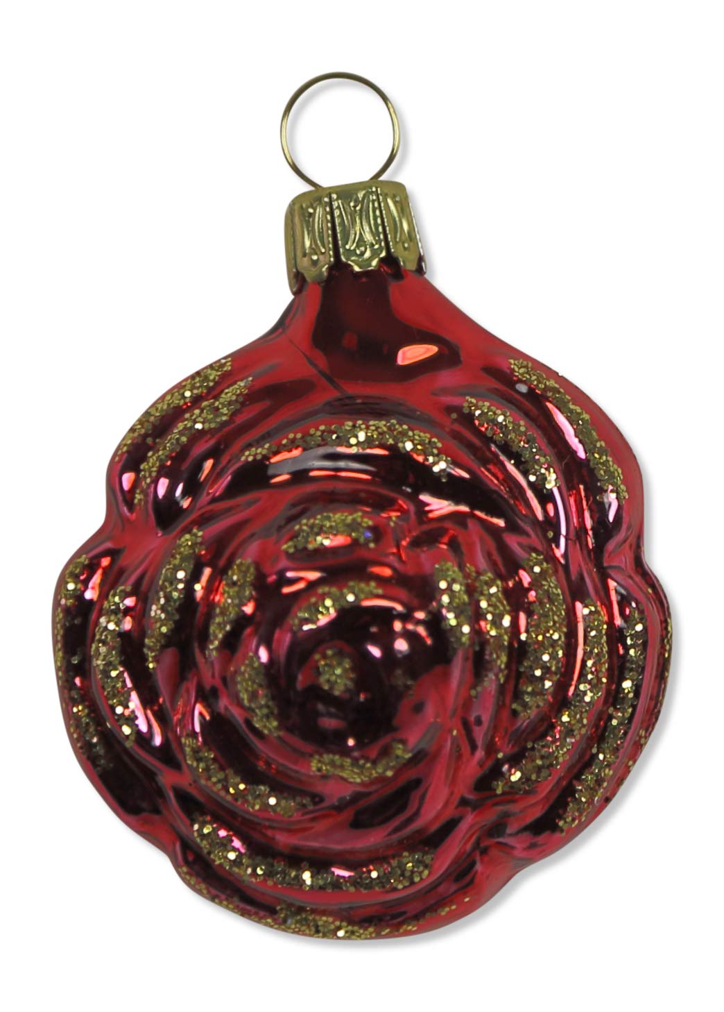lauschaer-glas-christbaumschmuck-kleine-rose-rot-mundgeblasen image 1