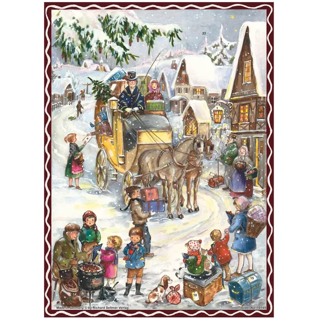 sellmer-verlag-adventskalender-hurra-die-kutsche-kommt-nostalgie-adventskalender image 1