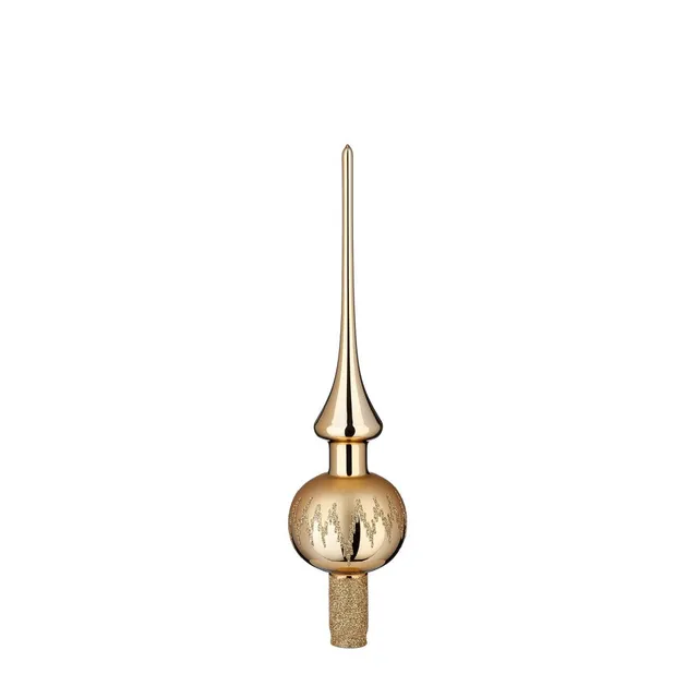 inge-glas-festtagsfreude-baumspitze-30-cm-brokat-glanz-gold image 1