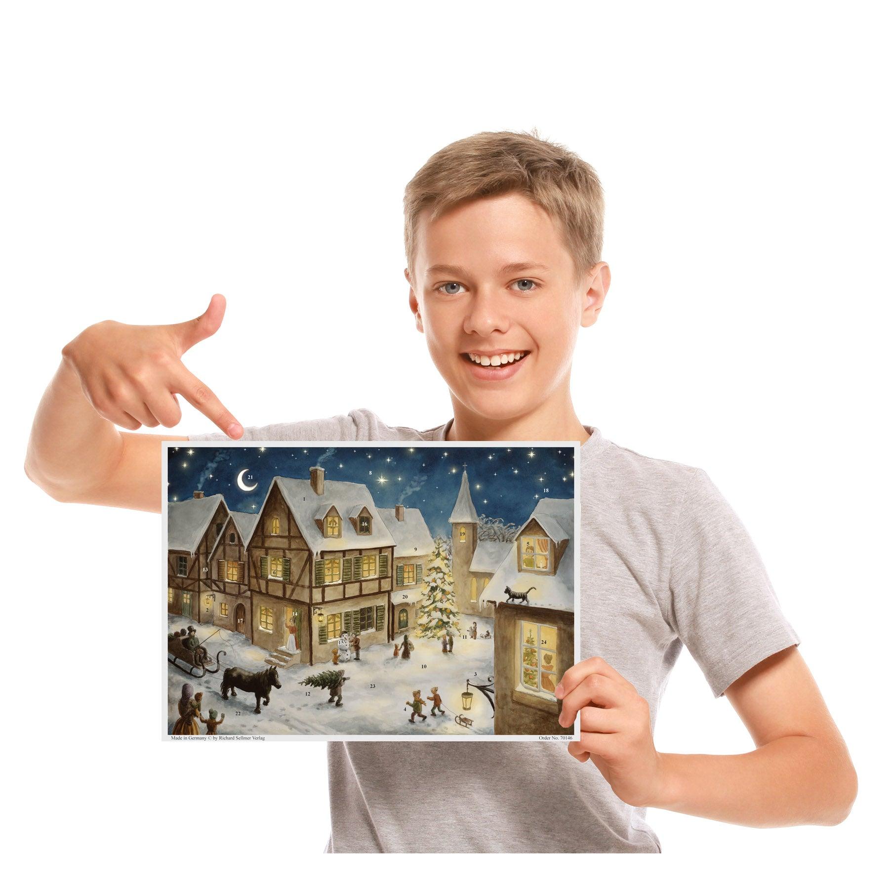 sellmer-verlag-adventskalender-weihnachtsabend-im-dorf-gro-format image 5