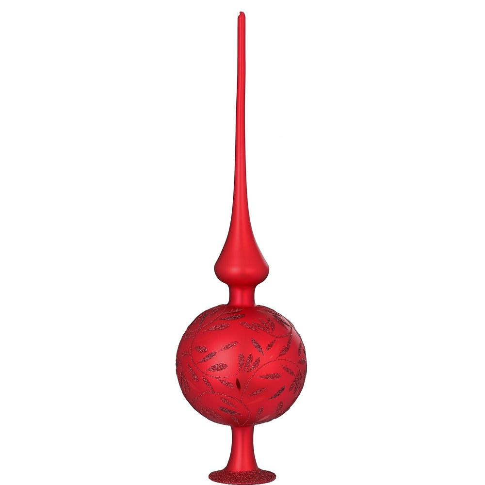 inge-glas-freudentanz-10-x-36-cm-christbaumspitze-rot-matt image 1