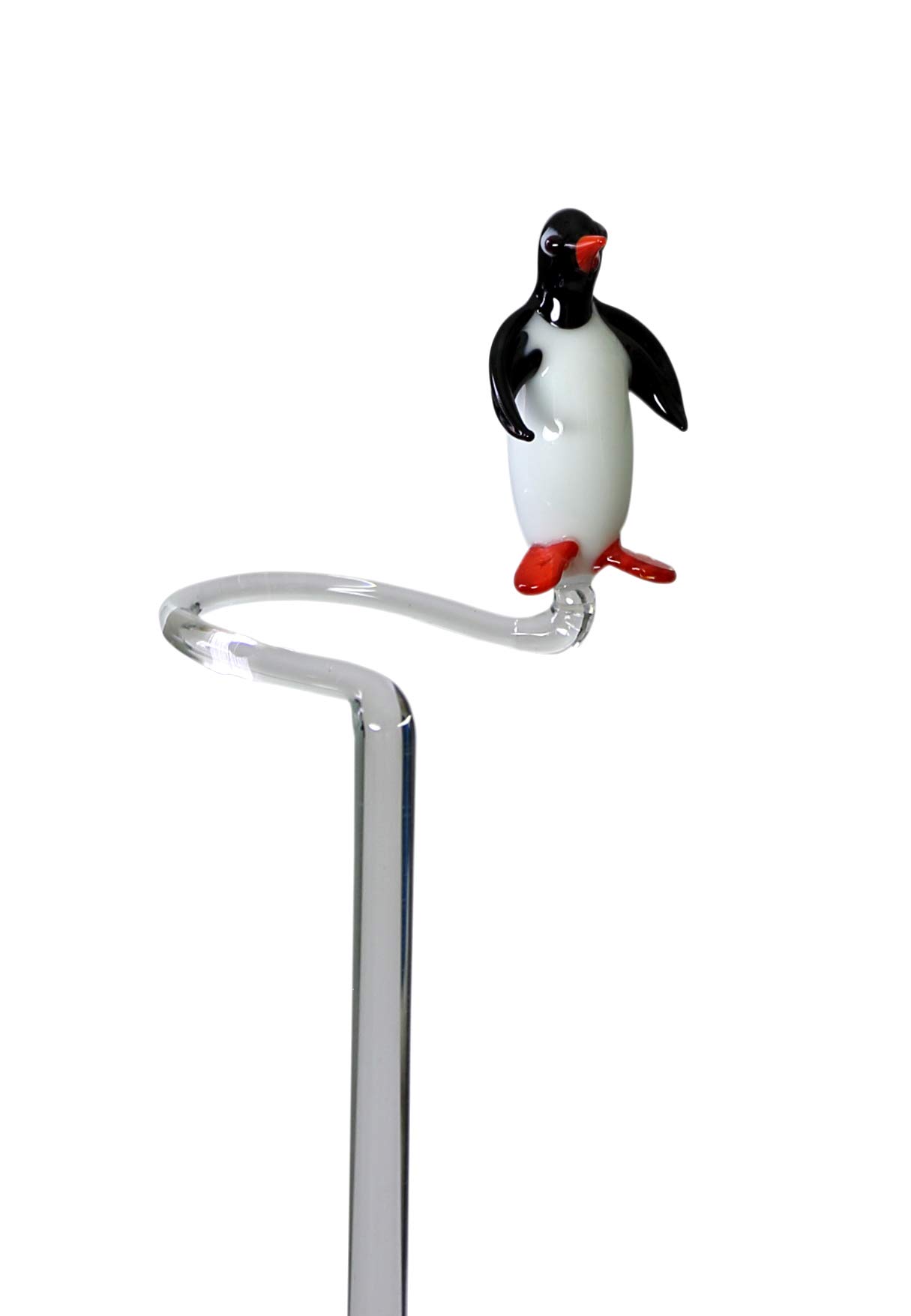 lauschaer-glas-orchideenstab-blumenstab-mit-pinguin-45cm image 1