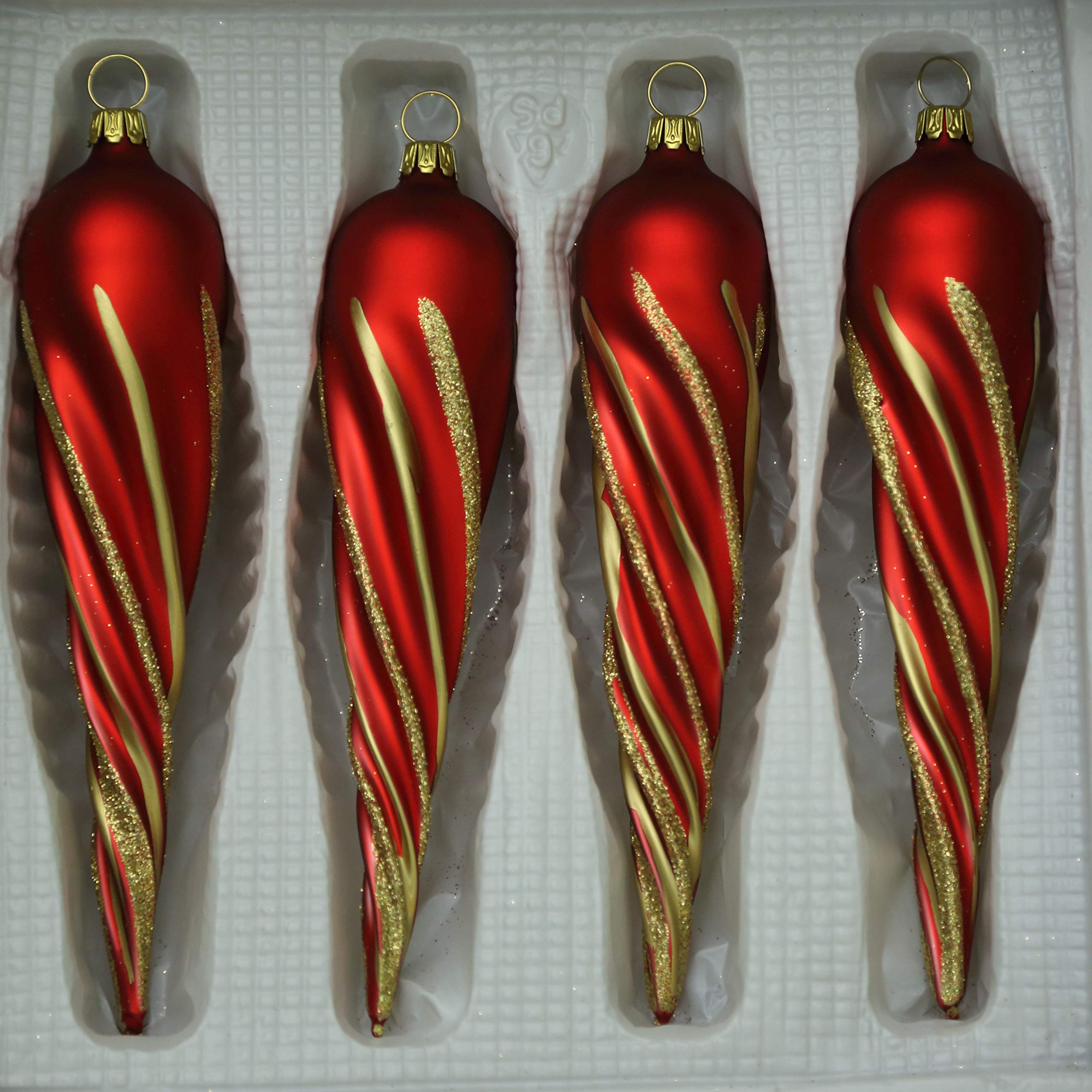 lauschaer-glas-christbaumschmuck-eiszapfen-dick-rot-glanz-matt-4-st-ck-2 image 2