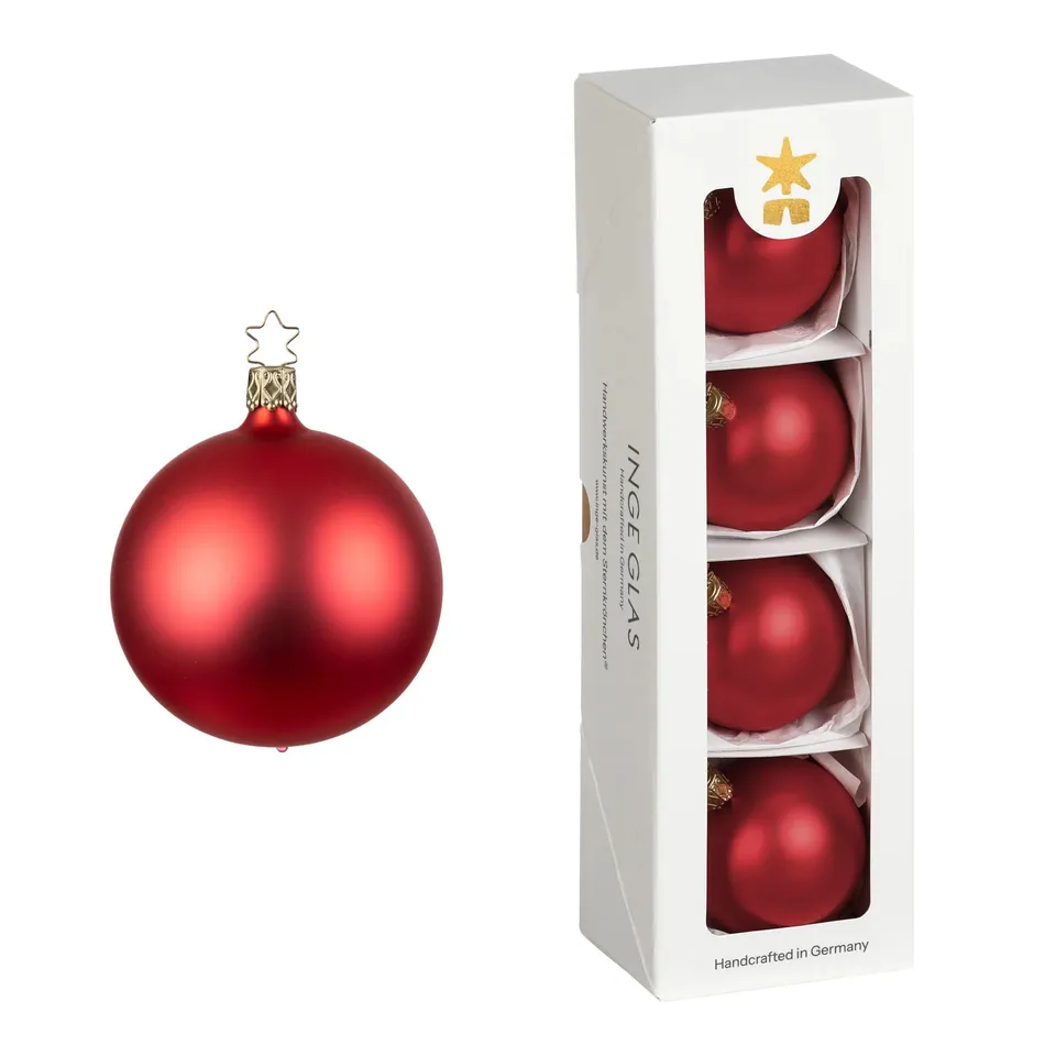inge-glas-kugeln-korallenrot-matt-6-cm-glas-baumkugeln image 1