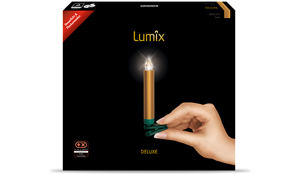 krinner-lumix-deluxe-gold-basis-led-kerzen-set-10er-mit-fernbedienung image 1