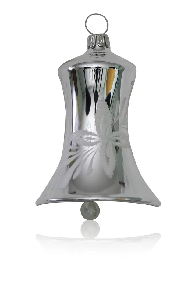 lauschaer-glas-glocken-silber-mit-wei-en-blumen-3-st-ck-5cm image 1
