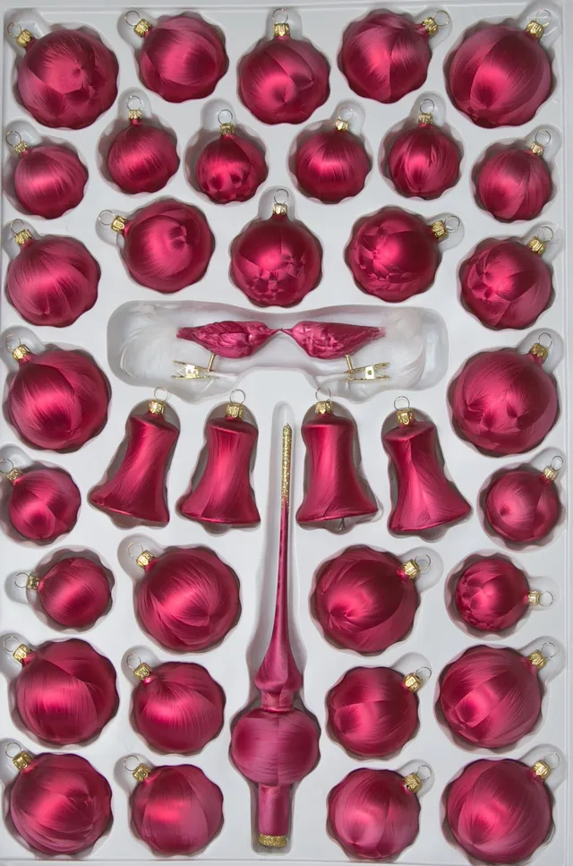 lauschaer-glas-sortiment-klingende-glocken-eislack-beere-39-teile-mundgeblasen image 1