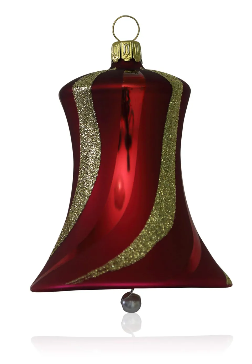 lauschaer-glas-glocken-gro-mit-schl-gel-dunkelrot-matt-2-st-ck image 1