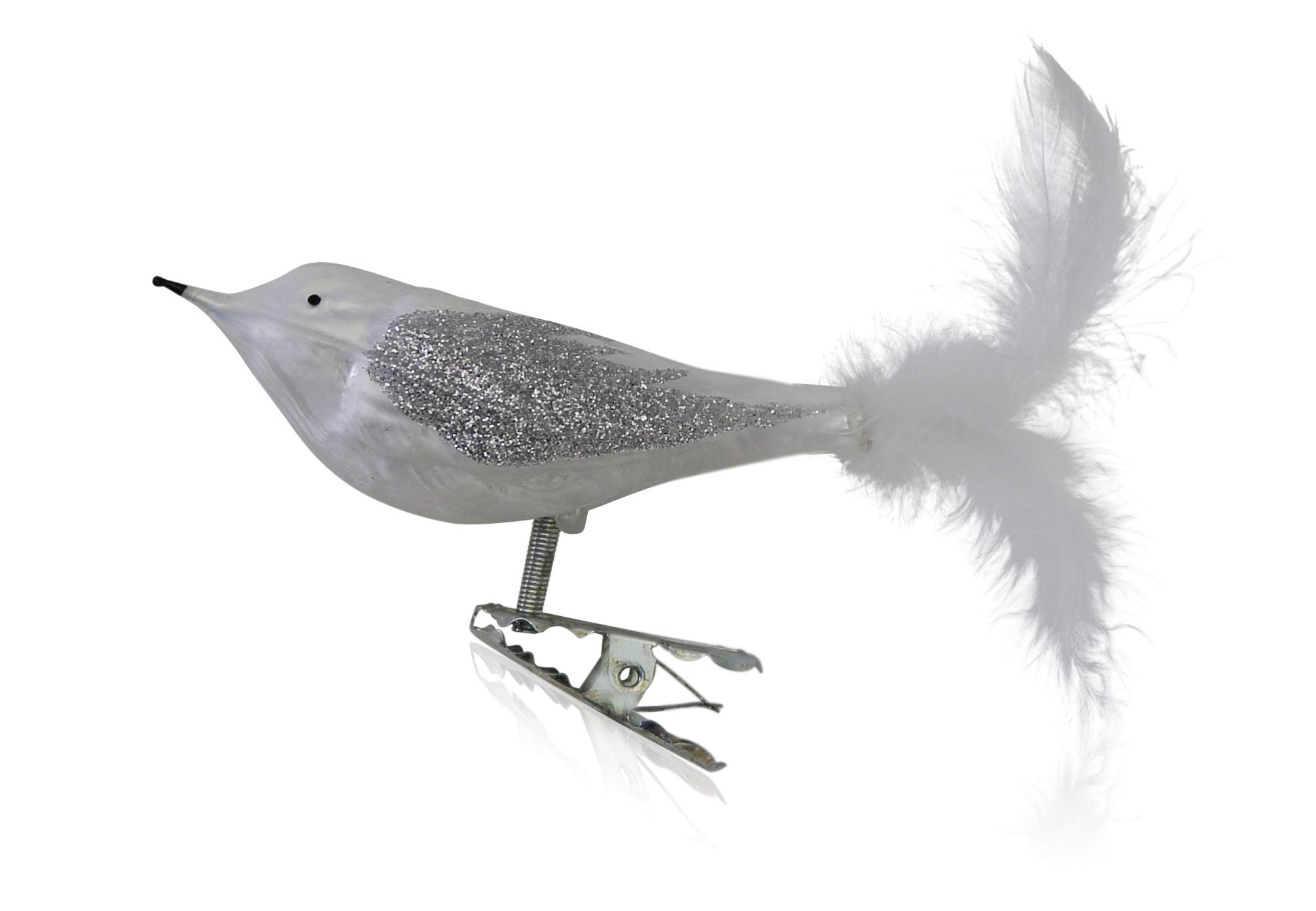 lauschaer-glas-christbaumschmuck-vogel-federschwanz-eislack-wei image 1