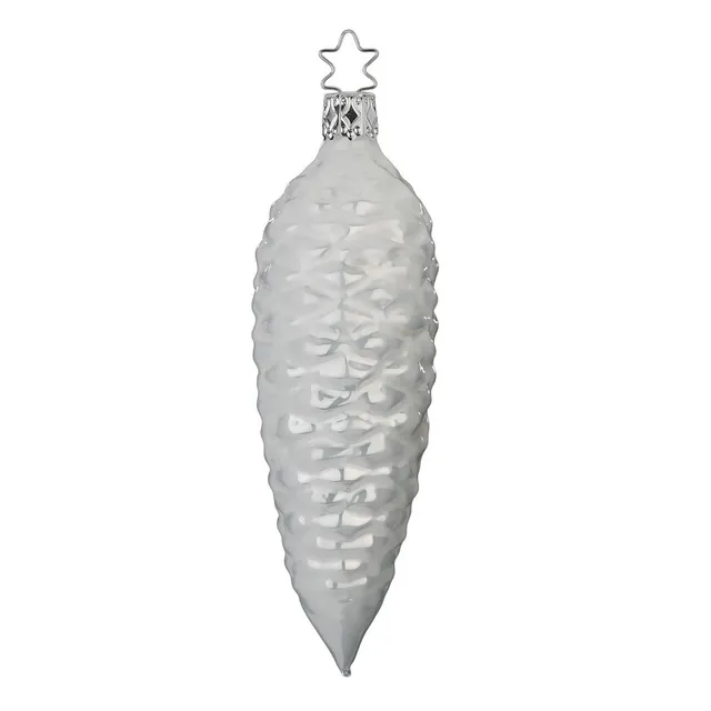 inge-glas-frostiger-zapfen-christbaumanh-nger-glas-13-5-cm-wei image 1