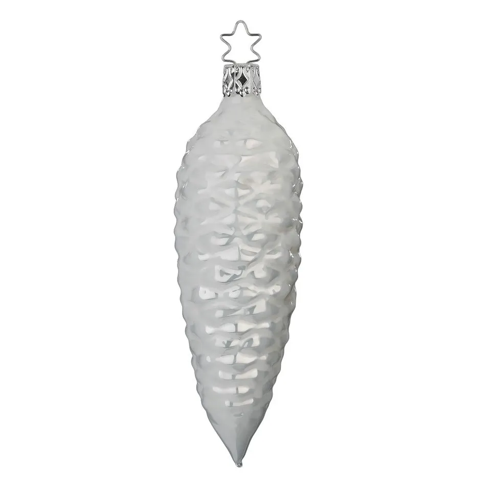 inge-glas-frostiger-zapfen-christbaumanh-nger-glas-13-5-cm-wei image 1