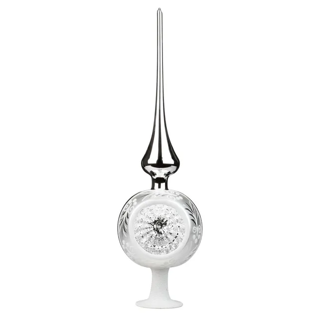 inge-glas-traditioneller-reflex-baumspitze-10x36-cm-silber-glanz image 1