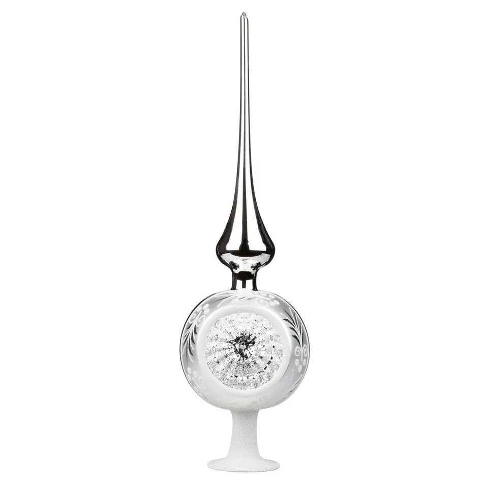 inge-glas-traditioneller-reflex-baumspitze-10x36-cm-silber-glanz image 1