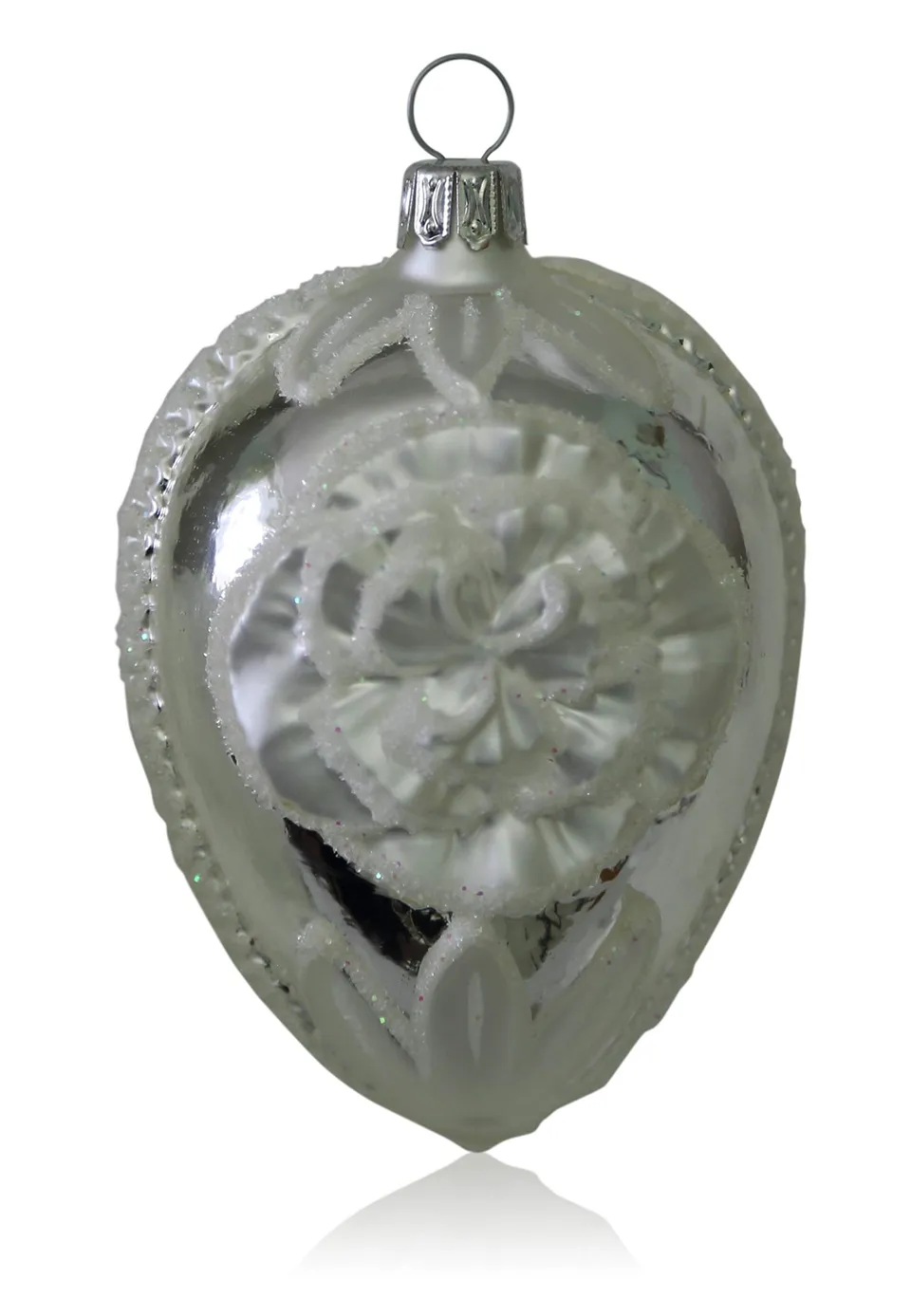 lauschaer-glas-ornamentei-mit-blume-silber-3-st-ck-l-10-cm-christbaumschmuck image 1