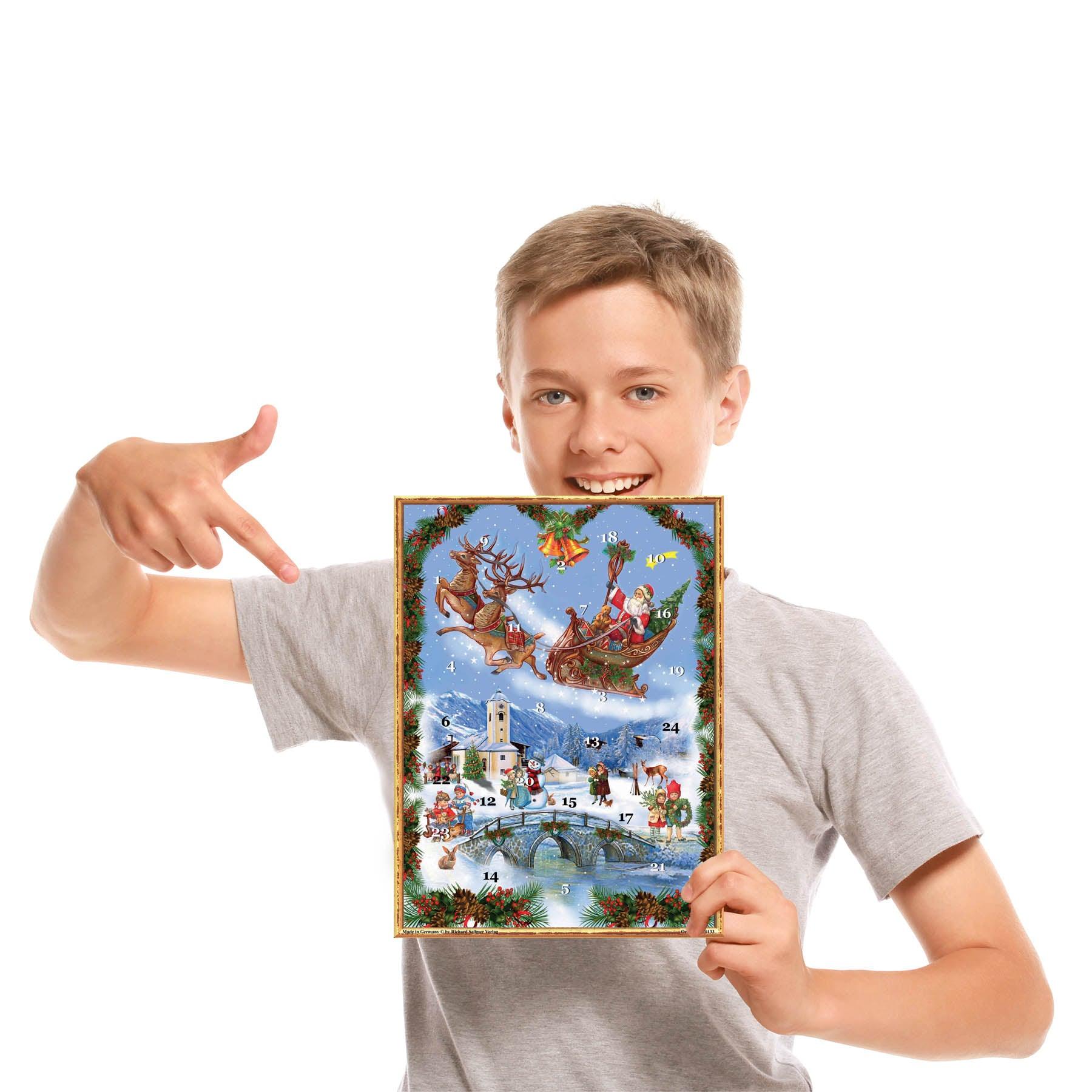 sellmer-verlag-adventskalender-weihnachtsmann-im-schlitten-gro-format-hochformat image 3