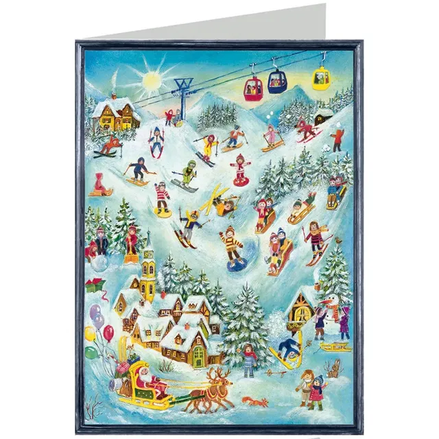 sellmer-verlag-weihnachtskarte-ski-spa-b6-hochformat-mit-umschlag image 1