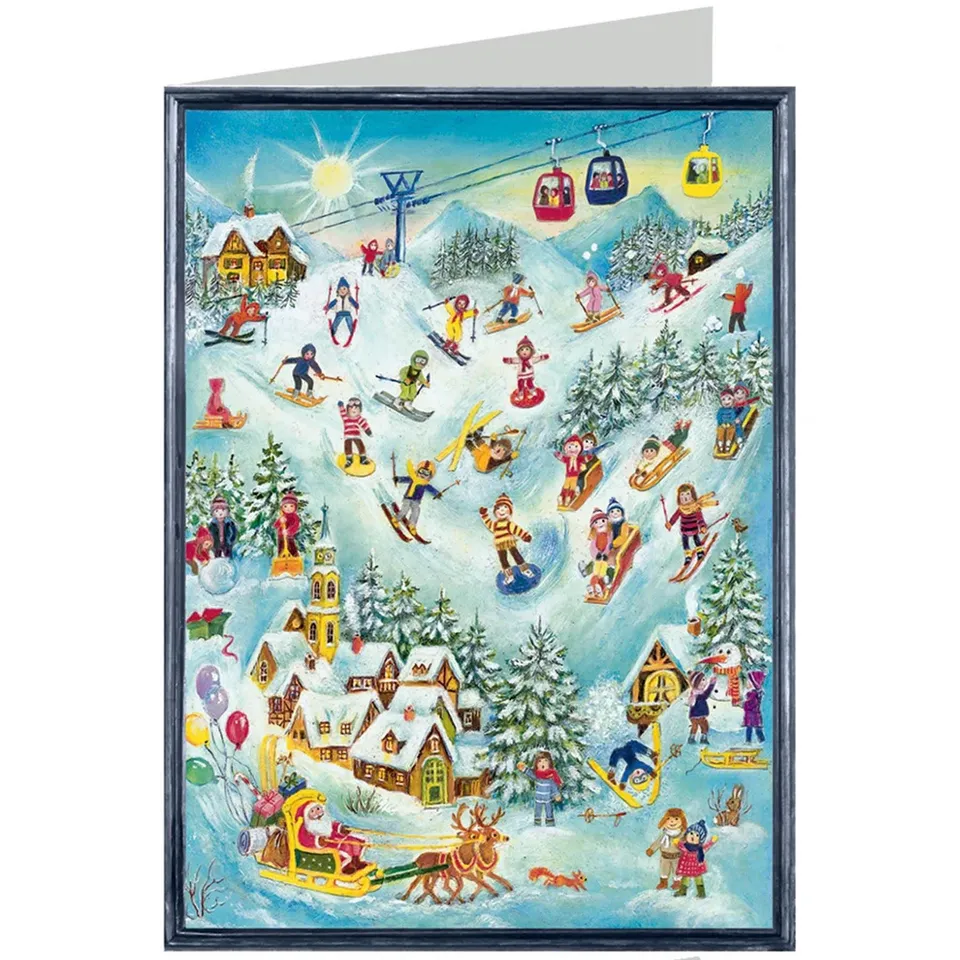 sellmer-verlag-weihnachtskarte-ski-spa-b6-hochformat-mit-umschlag image 1