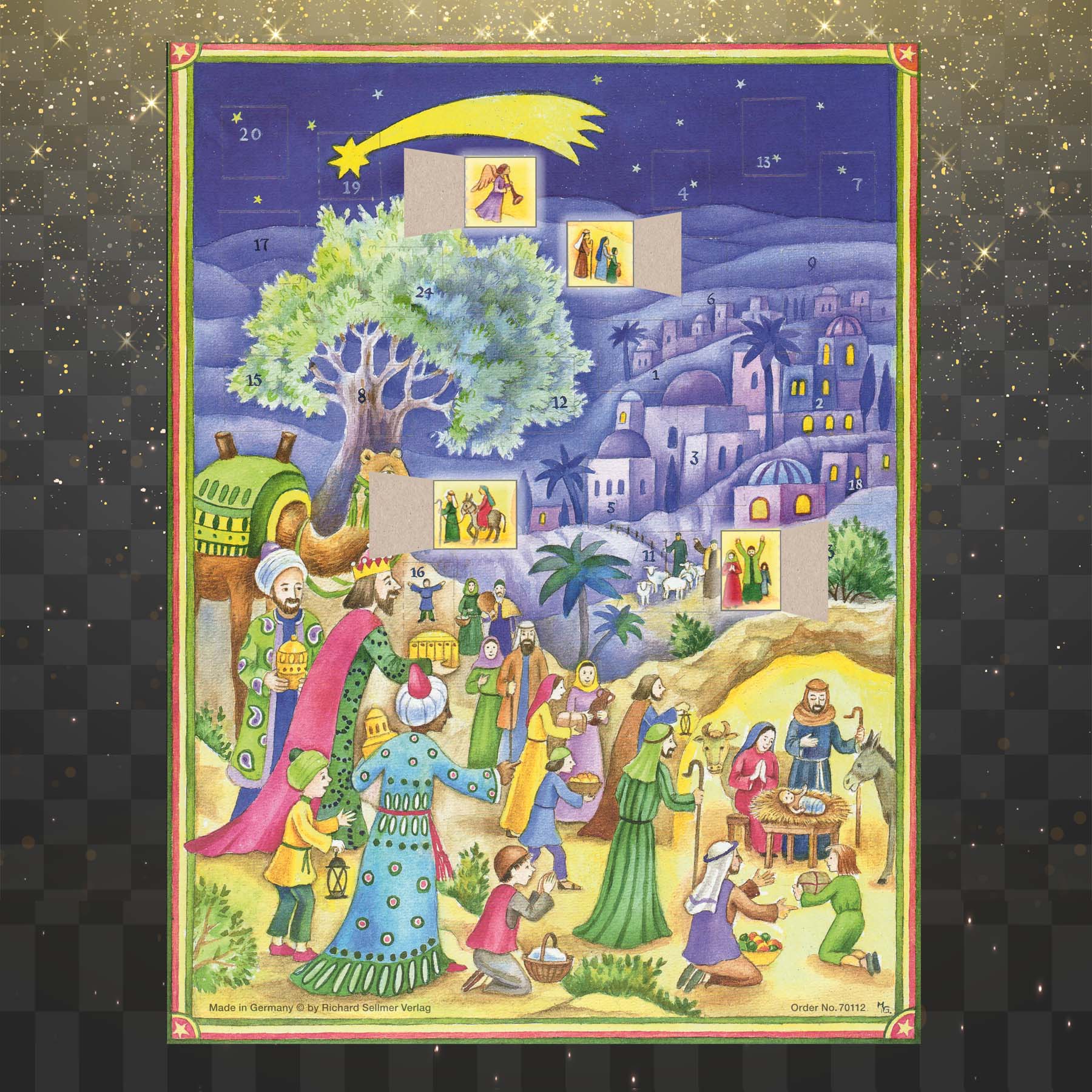 sellmer-verlag-adventskalender-besuch-an-der-krippe-religi-ser-papier-adventskal image 2