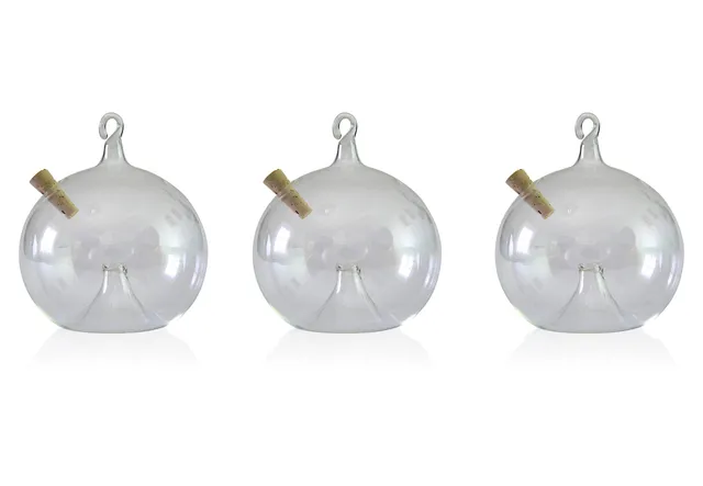 lauschaer-glas-fliegenfallen-zum-h-ngen-8cm-3-st-ck-klarglas-mundgeblasen image 1