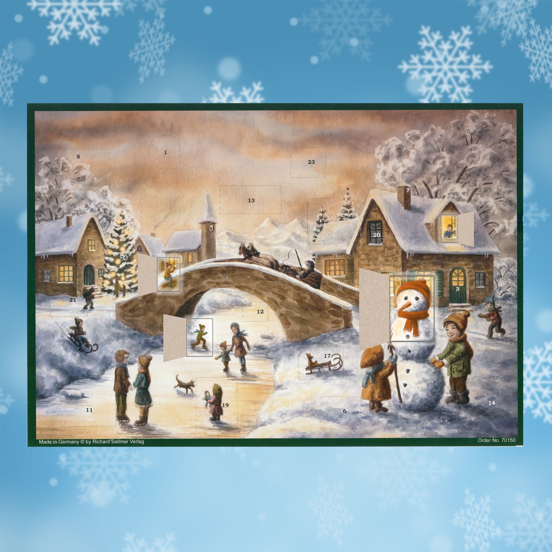 sellmer-verlag-adventskalender-an-der-br-cke-winter-br-ckenszene-grossformat image 2