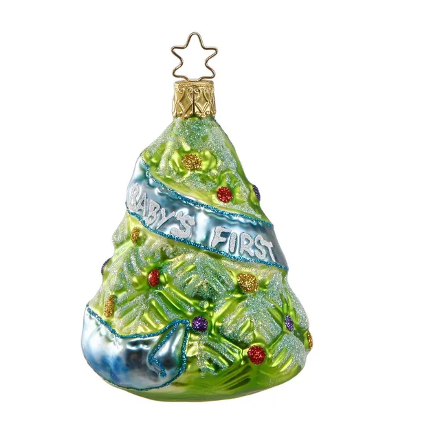 inge-glas-baby-s-erster-weihnachtsbaum-glas-anh-nger-blau-9-cm image 1