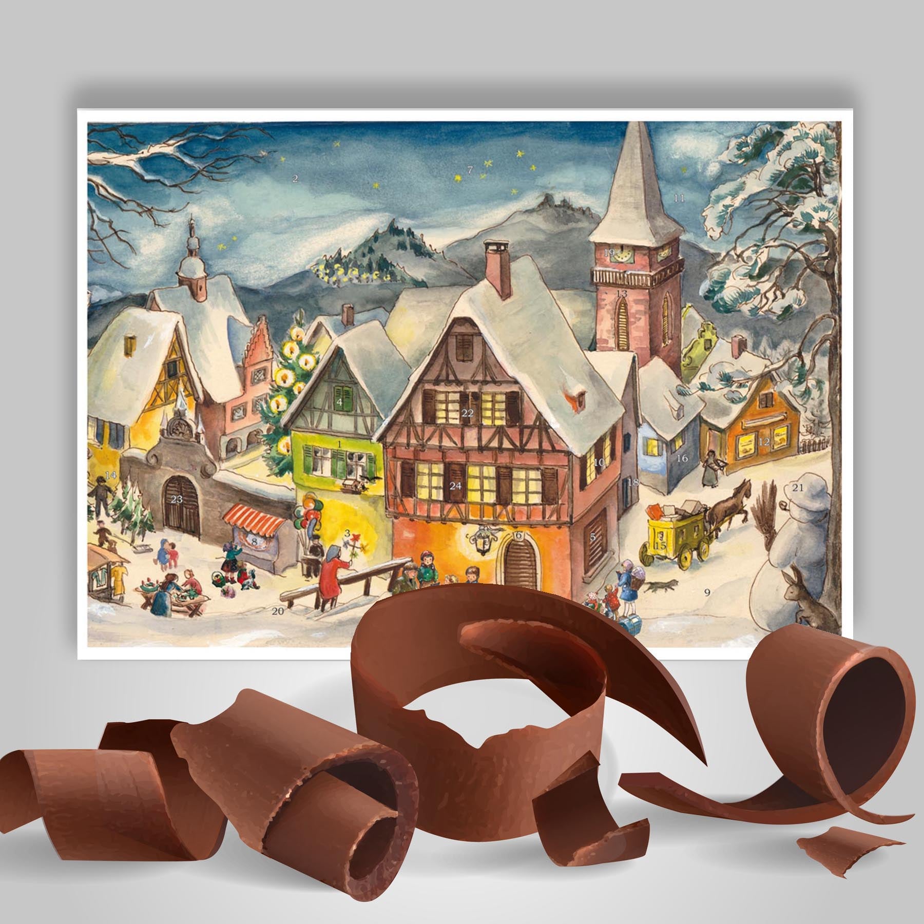 sellmer-verlag-schoko-adventskalender-verschneites-dorf image 2