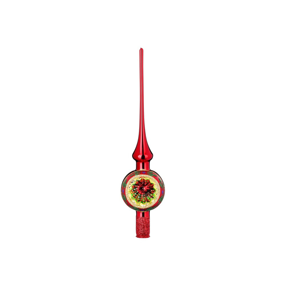 inge-glas-funkelnder-reflex-baumspitze-30-cm-rot-glanz image 1
