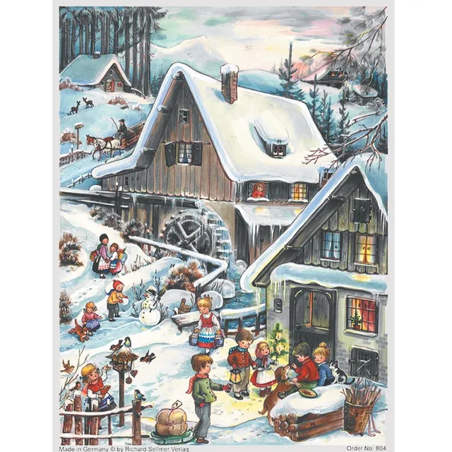sellmer-verlag-adventskalender-a4-an-der-m-hle-hochformat-weihnachtliches-dorfmo image 1