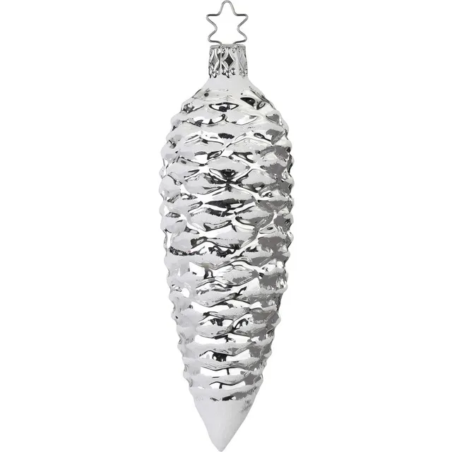 inge-glas-tannenzapfen-glas-christbaumanh-nger-13-5-cm-silber-traditionell image 1