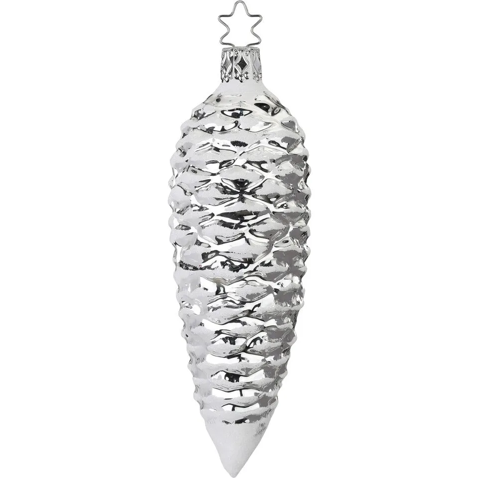 inge-glas-tannenzapfen-glas-christbaumanh-nger-13-5-cm-silber-traditionell image 1