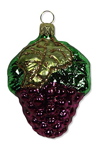 lauschaer-glas-christbaumschmuck-gro-e-traube-gr-n-burgund-mundgeblasen image 6