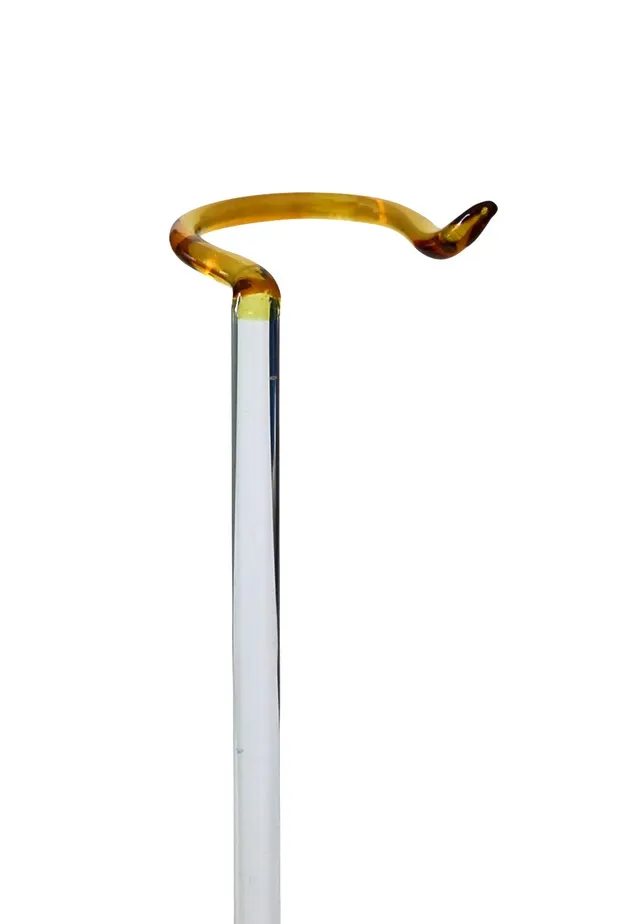 lauschaer-glas-orchideenstab-blumenstab-spitze-gelb-3x-41-cm image 1