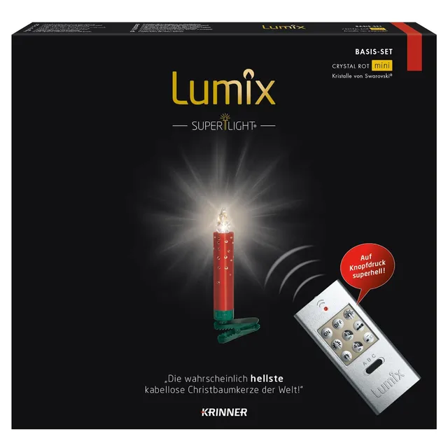 krinner-lumix-superlight-crystal-rot-mini-basis-led-kerzen image 1