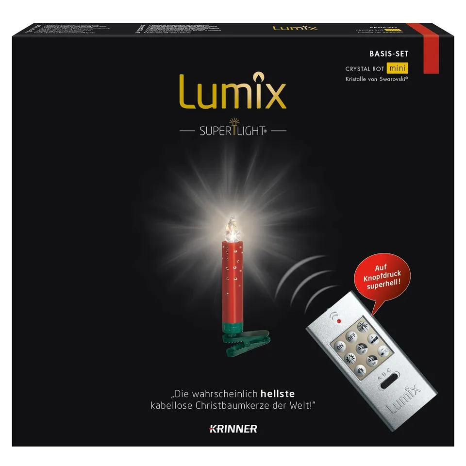 krinner-lumix-superlight-crystal-rot-mini-basis-led-kerzen image 1