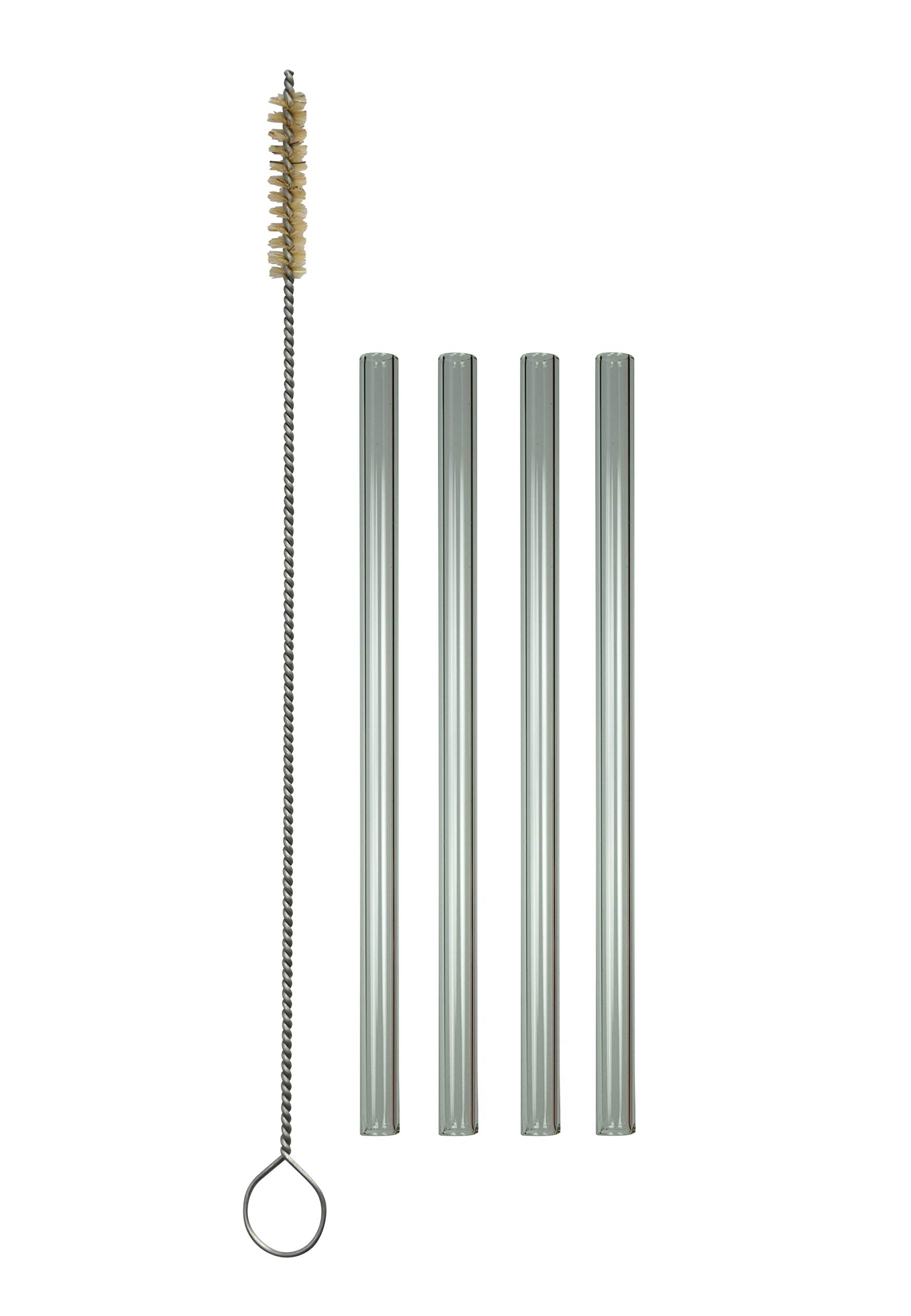lauschaer-glas-trinkhalme-aus-glas-4-st-ck-l-21-cm-mit-reinigungsb-rste image 1