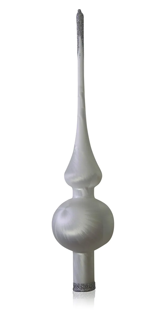lauschaer-glas-christbaumspitze-eislack-wei-6-cm image 1